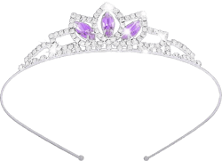 Kilshye Princess Silver Tiara and Crown Pink Crystal Tiaras Pageant Crowns Rhinestone Birthday Headdress for Women (Purple) : Clothing, Shoes & Jewelry
