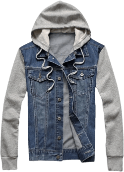 Men's Hooded Denim Jacket Casual Loose American Retro Detachable Hooded Denim Jacket