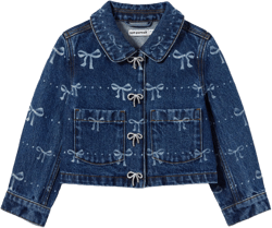 Denim Bow Print Jacket