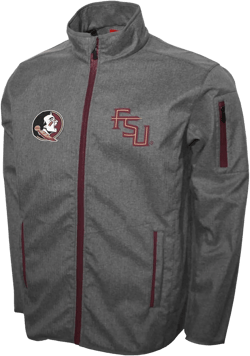 2Bhip NCAA Florida State Seminoles Mens Gray Softshell Full Zip Jacket Fall Coat With Pockets 3X-Large Heather