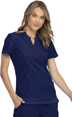 HeartSoul Break On Through Women Scrubs Top Split Neck HS765