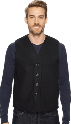 Filson Mens Mackinaw Wool Vest Navy Medium