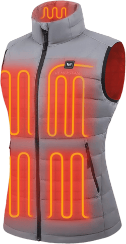 Venustas Women's Recycled Heated Down Vest with Battery Pack, Lightweight Electric Heating Puffer Vest for Hiking, Skiing