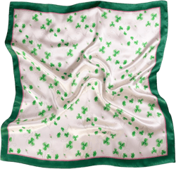 Pure Mulberry Silk Light weight Hair Scarf 27" Neckerchief Printed Women's Head Scarf Wraps With Gift Packed 65*65CM Pink4