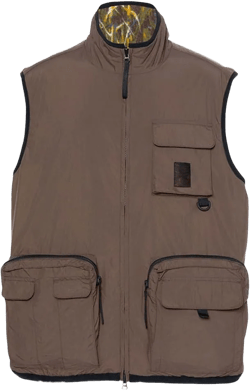 Timberland Men's Reversible Utility Vest + AOP Medium Chocolate Brown