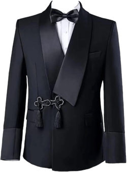 Men's Shawl Lapel Suit Jacket Chinese Knot Button Tuxedo Blazer for Wedding Prom Dinner