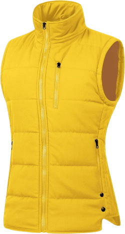 Chrisuno Women's Winter Vests Outerwear Lightweight Quilted Puffer Utility Vest 3X-Large Bright Yellow