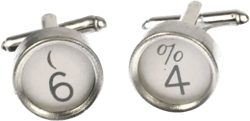 Miniblings Vintage Typewriter Keys Numbers Cuff Links Cufflinks Number White 2+?, 2nd Figure:0: Clothing, Shoes & Jewelry