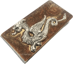 Antique Gold Dragon Money Clip Inlaid in Hand Painted Black Metallic Enamel Game of Thrones Inspired Custom Colors and Personalized Option