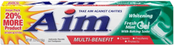 Aim Multi-Benefit Whitening Fresh Mint Gel Toothpaste, 5.5 oz
