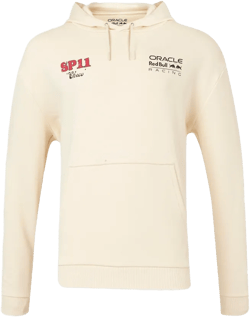 Red Bull Racing F1 Sergio "Checo" Perez Vintage Oversized Hoodie (Off-White, L)