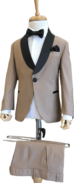 Kids Tuxedos - Kids Party Prom Suits _ Kids wedding Suit Vest pants - Children Tux - Boy&#39;s Suits - Boy&#39;s Tuxedos - Brown Shawl Lapel Tuxedo