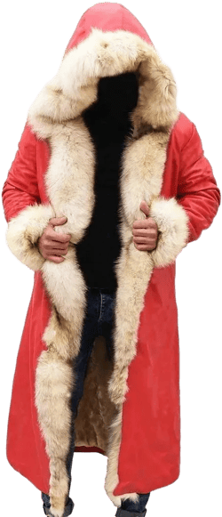 Santa suit-Santa Claus Leather Trench Coat Christmas Chronicles Kurt Russell Santa Clause  for Men and Women/Santa  Red Jacket