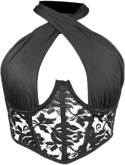EZNV 1pc Fashionable & Sexy Lace Halter Bustier Corset Tank Top For Women
