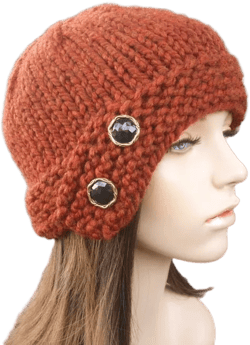 Chunky Knit Hat, Womens Hat, Winter Hat, Knit Cap, Knit Beanie, Cloche Beanie, Womens Cloche Hat, Spice Burnt Orange