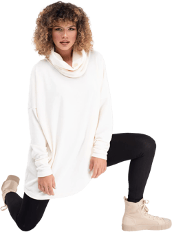 Cowl Neck Sweater, Loose Knit Sweater, Wool Plus Size Tunic, Turtleneck Boho Sweater Women, Edgy Clothing