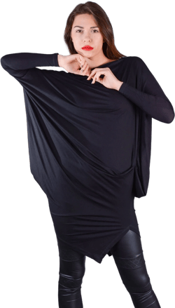 Tunic Dress, Plus Size Tunic, Asymmetric Tunic, Black Tunic, Baggy Top, Long Sleeve Tunic, Womens Tunic, Plus Size Clothing