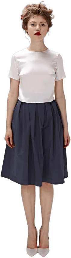 Women Skirt, Navy Skirt, Skater Skirt, Circle Skirt, High Waist Skirt, Plus Size Clothing, 1950s Skirt, Loose Skirt, Custom Skirt
