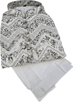 Grayish Green Unique Pattern with Chikankari  Kurta Pajama Set, Design KPS- 1226