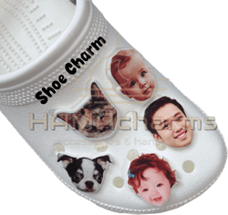 Customized Photo FACE HEAD Shoe Charm, Custom Photo Shoe Charm, Your Own Photo, Your Logo, Photo Portrait, Dog, Cat, Your Pet Shoe Charm