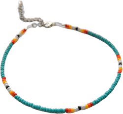 Turquoise Pat(tern) On the Back Beaded Choker||Small Seed Bead Beaded Choker||Beaded Necklace||Dainty Choker Thin Choker Small Beaded Choker