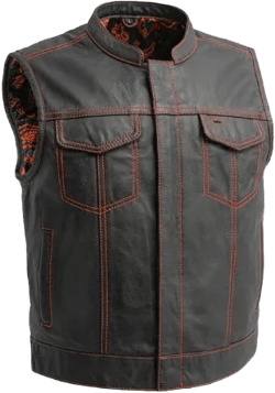 Mens Leather Vest Black - Classic Native American Rider Biker Vest | Hunt Club Denim Vintage motorcycle vest | Western Cowboy Vest Waistcoat