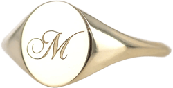 Oval Signet Ring, 14K Solid Gold Signet Ring, Oval Shape Signet Ring, Personalized Initial Monogram Signet Ring, Personalized Jewelry