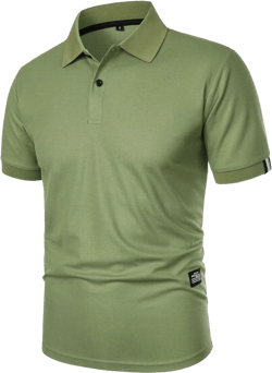 Plus Size Tops for Men Short Sleeve Button Lapel Golf Tee Shirt 2025 Summer Trendy Stretch Athletic Workout Blouse Green Small