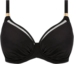 Fantasie Swim Women's East Hampton Underwire Gathered Full Cup Bikini Top, Black, 34H
