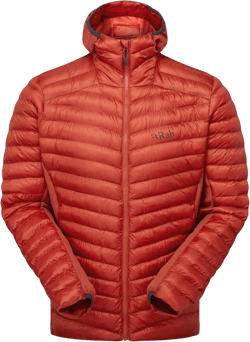 Rab Men's Cirrus Flex Hoodie Jacket, Lightweight Insulated Puffer Coat for Hiking Tuscan Red Large