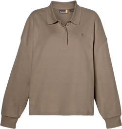 Timberland Women's Lush Polo Sweatshirt, Chocolate Chip, XX Small