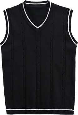 Mens Cable Knit Sweater Vests Casual V Neck Button Sleeveless Sweater 2024 Trendy Fall Vest for Sport Cycling Black X-Large