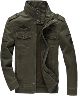 Pegsmio Military Jacket Men Spring Autumn Cotton Solid Coats Fashion Bomber Jacket