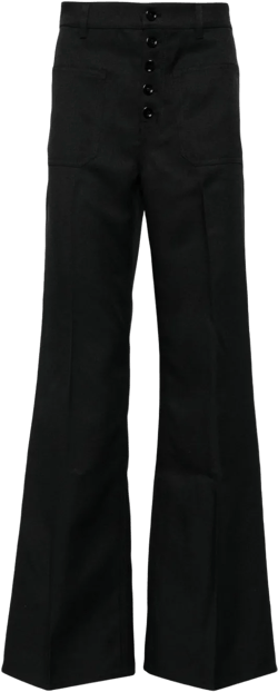 wide-leg twill trousers