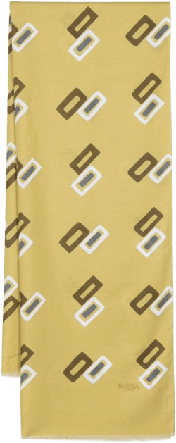 graphic-print frayed scarf