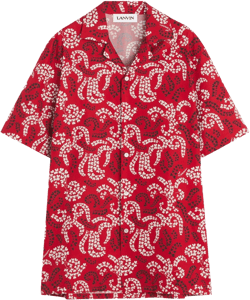 leaf-print shirt
