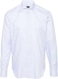 cutaway-collar cotton shirt