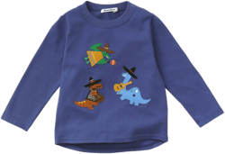 dinosaur-appliqué cotton T-shirt