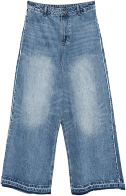 faded wide-leg jeans
