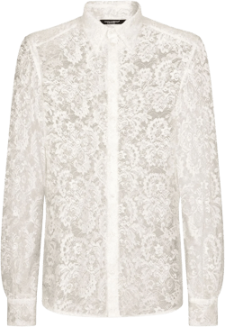 sheer-coverage lace shirt