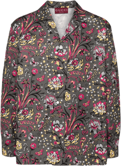 Punk Floral-print cotton shirt