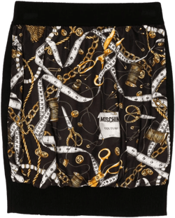 Sartorial-print knitted wool skirt