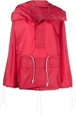 drawstring hooded pullover jacket
