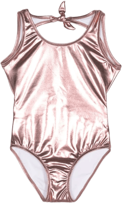 metallic-finish open-back swimsuit