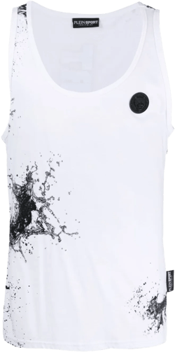 splash-print cotton tank top