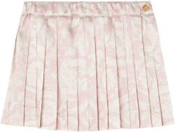 Barocco-print pleated miniskirt