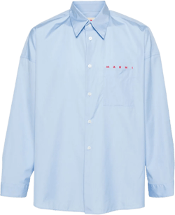 logo-print cotton shirt