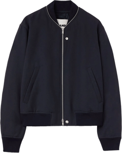 zip-embellished wool bomber jacket