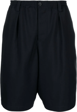 pleated virgin wool bermuda shorts