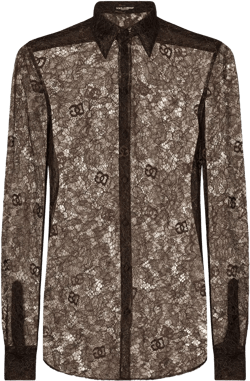 Chantilly lace semi-sheer shirt